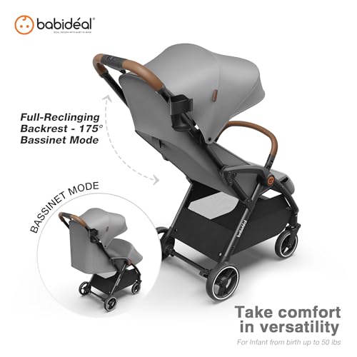 Travel Stroller, Overhead-Friendly Compact Baby Stroller(Newborn to 50lbs), Self-Folding Toddler Pushchair for Travel, Full-Reclining Seat, Cup Holder Included - Image 4