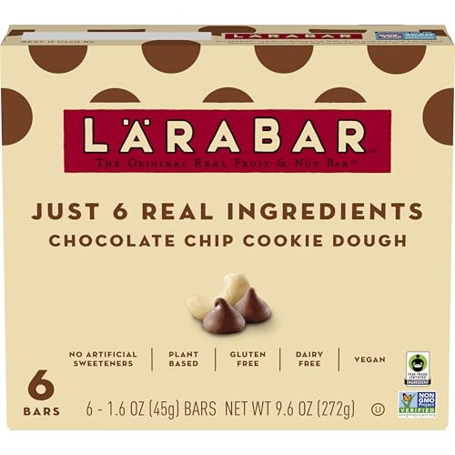 Larabar Chocolate Chip Cookie Dough, Fruit and Nut Bars, Gluten Free and Vegan, 9.6 oz, 6 Ct - Image 3