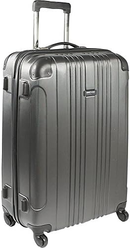 Kenneth Cole REACTION Out of Bounds Lightweight Hardshell 4-Wheel Spinner Luggage, Charcoal, 28-Inch Checked
