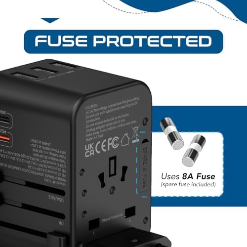 Ceptics Universal Travel Adapter, 35W International Power Adapter with PD & QC 3.0 Dual USB-C, 3 USB Travel Adapter Worldwide, Type I C G A Outlets 110V 220V A/C - EU Euro US UK (11-KU) - Image 9