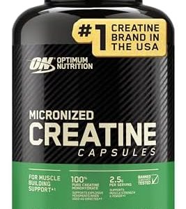 Optimum Nutrition Micronized Creatine Monohydrate Capsules, Keto Friendly, 2500mg, 100 Capsules