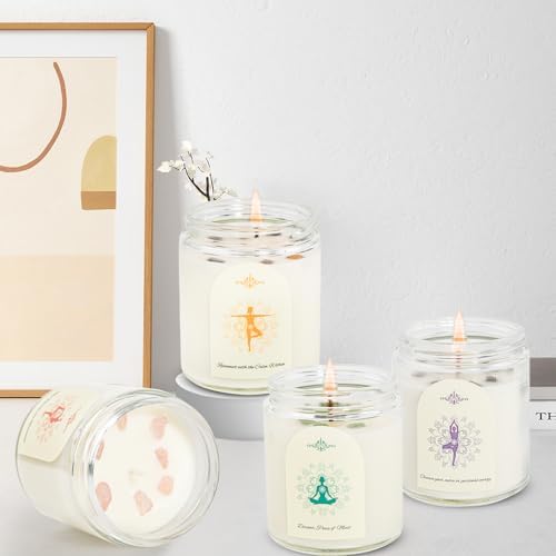 4 Pack Candles for Home Scented, Scented Candle Set with Crystals Stones, Aromatherapy Candles Birthday Gifts Set for Women, 24 Oz 200 Hour Long Lasting Soy Candles Gifts for Mothers Days - Image 7