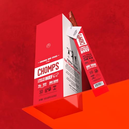 Chomps Grass-Fed and Finished Original Beef Jerky Snack Sticks 10-Pack - Keto, Paleo, Whole30, 10g Lean Meat Protein, Gluten-Free, Zero Sugar Food, Non-GMO - Image 7