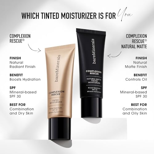 bareMinerals Complexion Rescue Tinted Moisturizer for Face with SPF 30, Hydrating Vegan Tinted Mineral Sunscreen with Hyaluronic Acid, Sheer-to-Light Coverage for Dewy, Healthy-Looking Skin - Image 5
