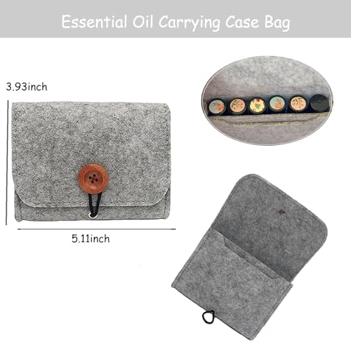 Auony Essential Oil Carrying Case for 6 Bottles, 5ML / 10ML / 15ML Essential Oils Travel Organizer Storage Pouch Bag - Image 2