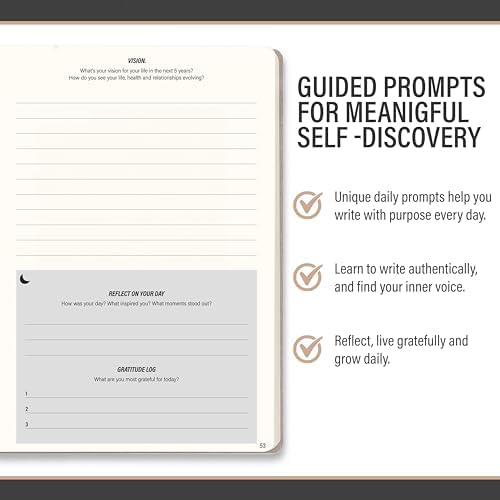 MindPanda Reflect Journal - The Ultimate Guided Journal with Daily Prompts For Gratitude, Mindfulness & Daily Reflection - Mood Tracker & Gratitude Log for Happiness & Self Care. Premium Non-Bleed - Image 4