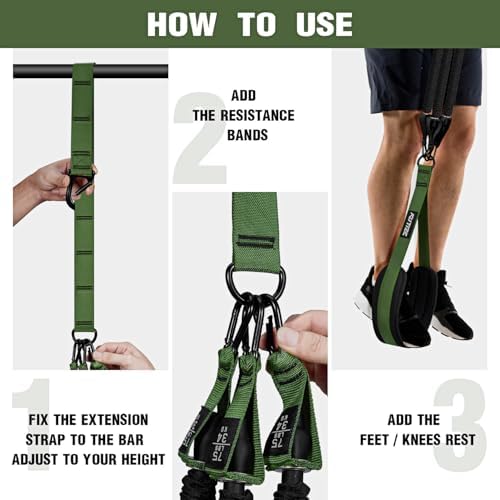 Pull Up Assistance Bands, Pull Up Bar Resistance Bands, Pull Up Bands for Enhanced Strength Training, Muscle Training, 3 Heavy-Duty Adjustable Pull Up Assist Strap & Comfortable Foot Strap - Image 7