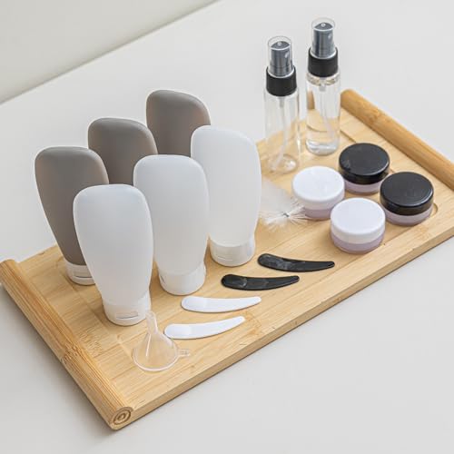 20 Pack Travel Bottles Set - TSA Approved Leak Proof Containers Kit for Toiletries - Portable Refillable Accessories for Shampoo, Conditioner, Lotion, Liquids (Black & White) - Image 5