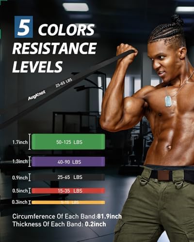 Resistance Bands for Working Out: 5-Levels Exercise Bands Set - Pull Up Assistance Elastic Silicone - Physical Therapy/Stretching/Training - Home Gym for Women&Men - Image 2