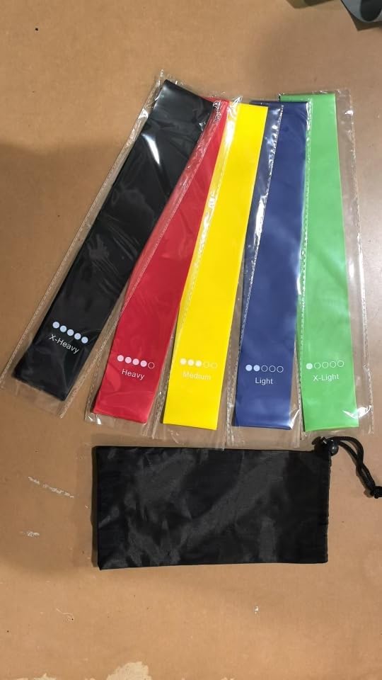 Resistance Bands for Working Out Set of 5, Elastic Exercice Loop Bands for Physical Therapy, Yoga Starter Set of Stretch Bands for Booty Legs, Pilates Flexbands for Men and Women with Carrying Bag - Image 8