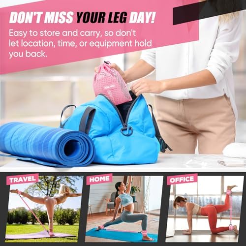 Ankle Resistance Bands with Cuffs, Ankle Weights Bands for Working Out, Women Leg and Glutes Workout Equipment, Exercise Bands for Kickbacks, Butt and Booty Trainer, Home Gym Fitness Equipment - Image 8