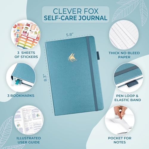 Clever Fox Self-Care Journal – Daily Reflection Notebook – Mental Health & Personal Development Planner, Meditation & Mood Log, A5 (Aquamarine) - Image 5