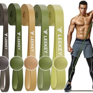 LEEKEY Resistance Bands, Exercise Bands with Handles,Pull Up Assist Bands - Bands for Working Out,Band for Men and Women Fitness Training, Physical Therapy,Home Workouts