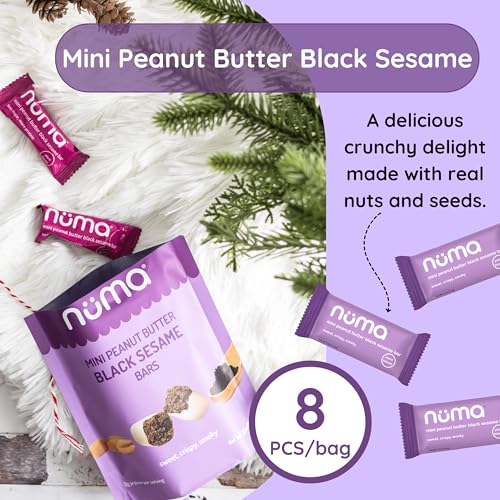 Mini Peanut Butter Black Sesame Bars – Vegan, Low Sugar, High Protein, Low Calorie, All Natural, Gluten Free – Crunchy Plant Based Snack – 3 Bags with 8 Individually Wrapped Pieces - Image 3