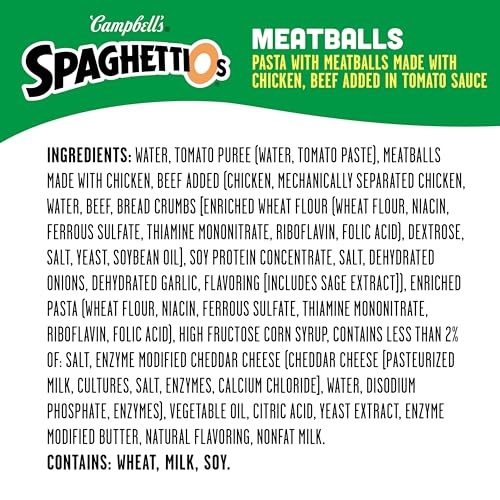 SpaghettiOs Canned Pasta with Meatballs, Healthy Snack for Kids and Adults, 15.6 OZ Can (Pack of 12) - Image 3