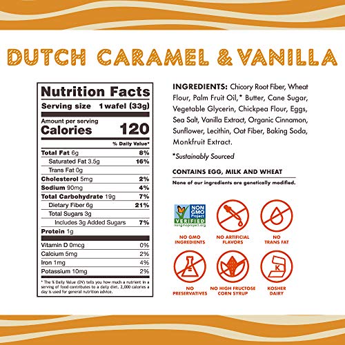 Rip Van Wafels Dutch Caramel & Vanilla Stroopwafels, Healthy Snacks, Non-GMO, Low Calorie, Low Sugar (3g), Office Snacks, Keto Friendly, 12 Count - Image 2