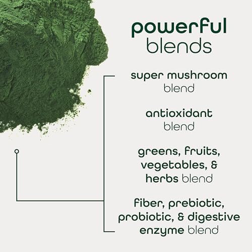 Zena Nutrition Organic Super Greens Powder, 70+ Superfoods, 0 Sugar, 3G Fiber, Spirulina, Chlorella, Antioxidants, Prebiotics/Probiotics, Digestive Enzymes, Mixed Berry, 30 Drink Mix Packets - Image 6