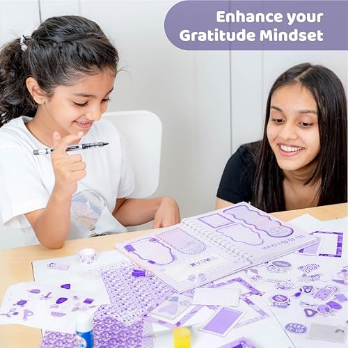 jackinthebox Gratitude Journal Kit for Girls Ages 8-12, 242 pcs, Scrapbooking Journal Set for Teen & Tween Girls,10 Fun Gratitude Exercises, Journal Art & Craft Kit, Ideal Gift for Girls 8 9 10 11 12 - Image 5