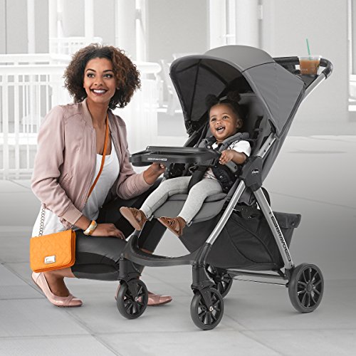 Chicco Mini Bravo Plus Lightweight Stroller for Babies and Toddlers, 3-Position Reclining Seat and UPF-Rated Canopy, Child and Parent Trays, Self-Standing Fold | Storm/Black - Image 8