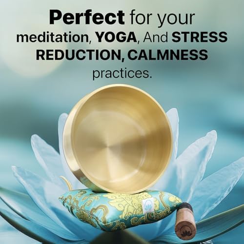 ZENPROSPERA Tibetan Singing Bowl Set – 6-Inch Sound Bowl for Meditation, Relaxation & Stress Relief | The ZenProspera Bowl - Lotus Edition - With Mallet, Gift Box, & Cushion - Image 5