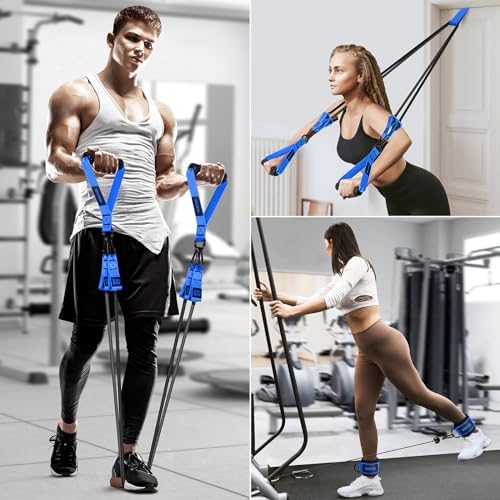 Heavy Resistance Bands for Working Out, 300lbs/360lb/420lb Exercise Bands Workout Bands with Handles, Door Anchor, Ankle Straps, Home Gym Workout Equipment for Men Fitness Strength Training Stretching - Image 6