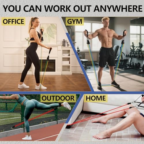 Resistance Bands,Exercise Bands,Resistance Bands for Working Out with Handles for Men and Women,Workout Bands with Door Anchor and Ankle,Strength Training Home Gym Equipment - Image 6