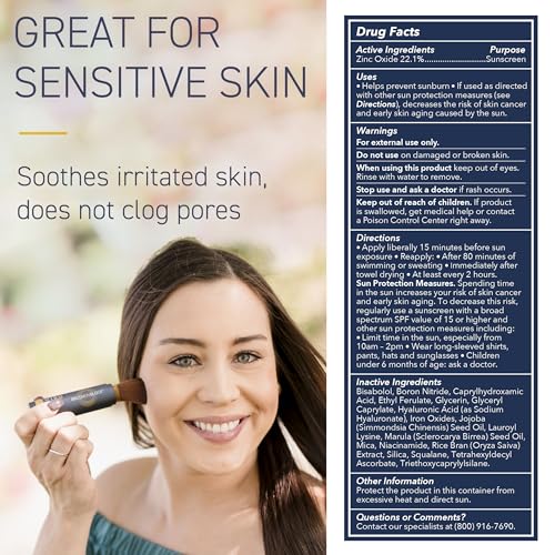Brush On Block SPF 30 Mineral Powder Sunscreen New Formula, With Niacinamide, Hyaluronic Acid, & Vitamin C, Broad Spectrum, Water Resistant, Translucent, For All Skin Types, Reef Friendly, Mfg in USA - Image 6
