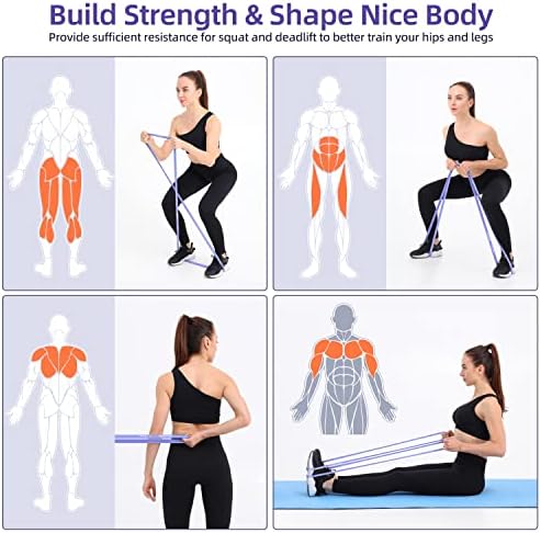 Resistance Bands Workout Set: 5 Levels Pull Up Assist Bands 5-130lb with Handles & Door Anchor - Image 5