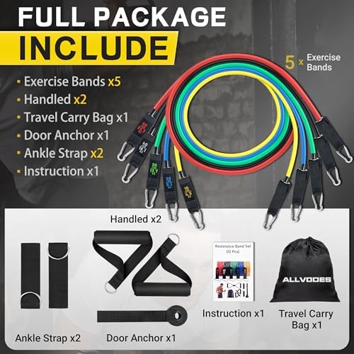 Resistance Bands, Resistance Band Set, Workout Bands, Exercise Bands for Men and Women, Exercise Bands with Door Anchor, Handles, Legs Ankle Straps for Muscle Training, Physical Therapy, Shape Body - Image 2