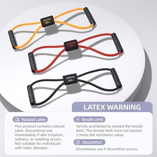 Figure 8 Resistance Bands with Handles for Women Men, Exercise Bands for Back, 8 Shaped Resistance Bands for Arms, Shoulder, Leg Stretching, Physical Therapy, Yoga, Pilates, Home Gym Workout Equipment - Image 7