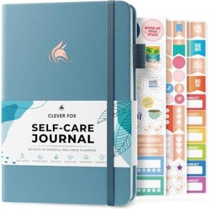 Clever Fox Self-Care Journal – Daily Reflection Notebook – Mental Health & Personal Development Planner, Meditation & Mood Log, A5 (Aquamarine)