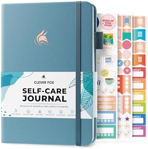 Clever Fox Self-Care Journal – Daily Reflection Notebook – Mental Health & Personal Development Planner, Meditation & Mood Log, A5 (Aquamarine)