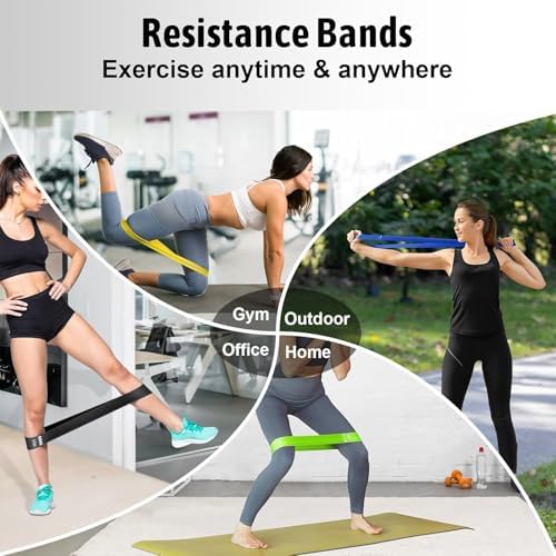 Resistance Bands for Working Out Set of 5, Elastic Exercice Loop Bands for Physical Therapy, Yoga Starter Set of Stretch Bands for Booty Legs, Pilates Flexbands for Men and Women with Carrying Bag - Image 6
