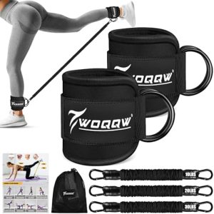 Ankle Resistance Bands with Cuffs, Leg and Glutes Workout Equipment, Resistance Bands with Ankle Straps for Cable Machine Kickbacks, Booty Workouts, Lower Body Exercises - Home Gym Exercise Equipment
