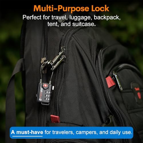 TSA Approved Cable Luggage Locks, Re-settable Combination with Alloy Body - Image 7