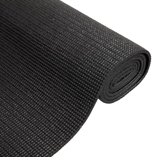 Mind Reader YOGAPVC-BLK All Purpose Extra Thick Yoga Fitness & Exercise Mats with Carrying Strap, High Density Anti-Tear - Image 4