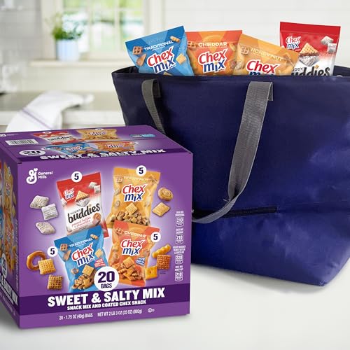 Chex Sweet & Salty Snack Variety Pack, Individually Wrapped Snack Bags, Party and Lunch Packs, Muddy Buddies Peanut Butter and Chocolate, Chex Mix Traditional, Cheddar, Honey Nut, 35 oz/20 Bags - Image 6
