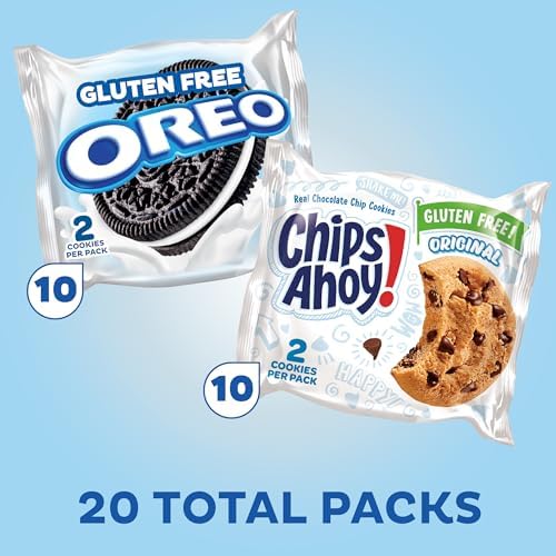 OREO Chocolate Sandwich Cookies & CHIPS AHOY! Chocolate Chip Cookies Gluten Free Cookies Variety Pack, 20 Snack Packs - Image 2