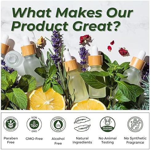 Essential Oils Set (Eucalyptus, Lavender, Lemongrass, Peppermint, Tea Tree, Orange) for Diffuser, Topical Skin, Body, Natural Home Fragrance Gift for Women & Men - Image 2