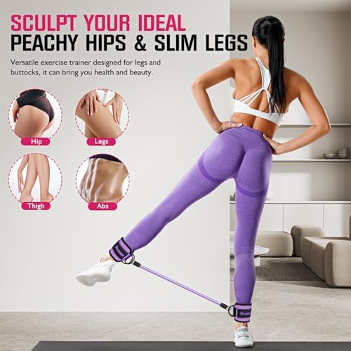 Ankle Resistance Bands with Cuffs, Home Gym Workout Equipment, Lifting Glute Butt Exercise Equipment for Women, Ankle Weights Fitness Set, Leg Booty Equipment for Training Perfect Body Shape - Image 2