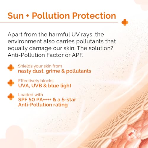 The Derma Co 1% Hyaluronic Sunscreen Aqua Gel with SPF 50 & PA++++ | Broad Spectrum UVA/B & Blue Light Protection | Lightweight & Quick Absorbing with Vitamin E | 1.76 Oz/50g - Image 5
