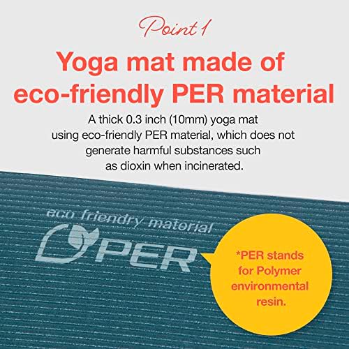 Yoga Mat Eco-Friendly Material 1/2 inch Non-Slip Yoga Pilates Fitness at Home & Gym 4 Colors with Carrying Case & Strap - Image 2