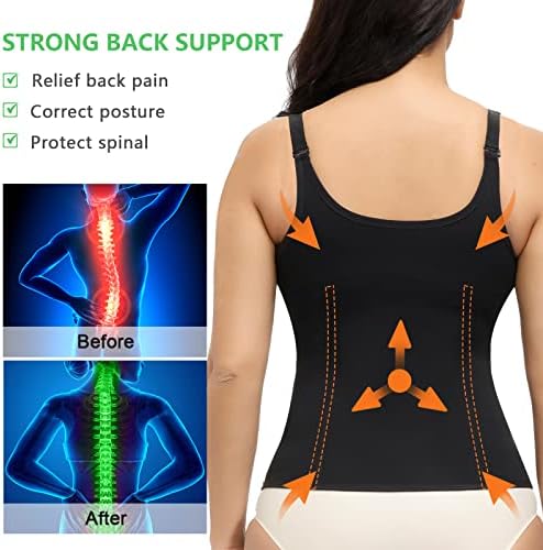 YADIFEN Waist Trainer Vest for Women,Zipper Corset Body Shaper for Tummy Control Neoprene Cincher Tank Top with Straps - Image 2