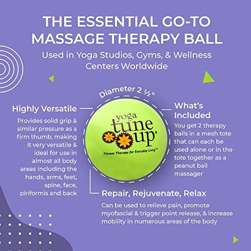 YOGA TUNE UP® Therapy Balls in Tote by Tune Up Fitness - Massage Balls for Trigger Point, Pressure Point & Myofascial Release - Use as Single or Peanut Ball for Pain Relief & Relaxation (Apple Green) - Image 3