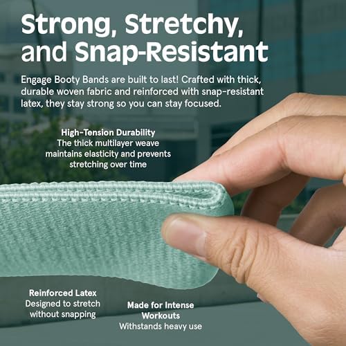 Retrospec Engage Booty Bands Resistance Band Set for Working Out & Exercise - Lightweight & Portable for Men & Women - Image 5