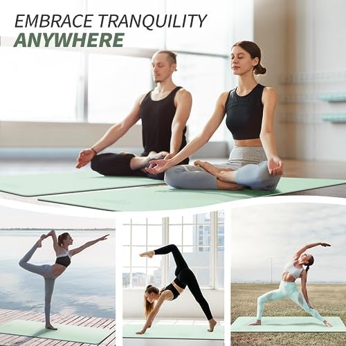 CAMBIVO Yoga Mat for Women Men Kids, 1/3 & 1/4 & 2/5 Inch Extra Thick Yoga Mat Non Slip, 72" x 24" TPE Yoga Mats, Workout Mat with Carrying Strap for Yoga, Pilates and Floor Exercises - Image 5