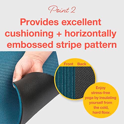 Yoga Mat Eco-Friendly Material 1/2 inch Non-Slip Yoga Pilates Fitness at Home & Gym 4 Colors with Carrying Case & Strap - Image 3
