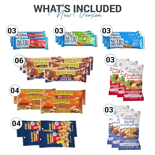 Healthy Snacks, Care Package 67 Count Premium Healthy Mixed Box & Snacks Gift Variety Pack – Great for Home, Lunches, Work, Grab and Go, Office, Meetings, – Breakfast Bars, Bulk Granola Bars - Image 2