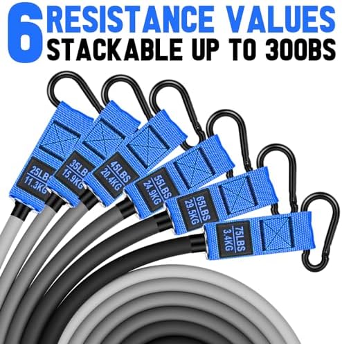 Heavy Resistance Bands for Working Out, 300lbs/360lb/420lb Exercise Bands Workout Bands with Handles, Door Anchor, Ankle Straps, Home Gym Workout Equipment for Men Fitness Strength Training Stretching - Image 2
