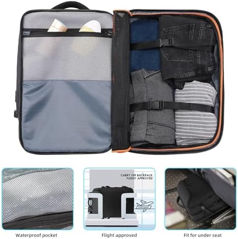 Travel Carry on Backpack 50L Expandable Flight Approved Backpacks 17.3 inch Laptop and USB Charging Port bags Water Resistant Business Back Pack for Women & Men - Image 4